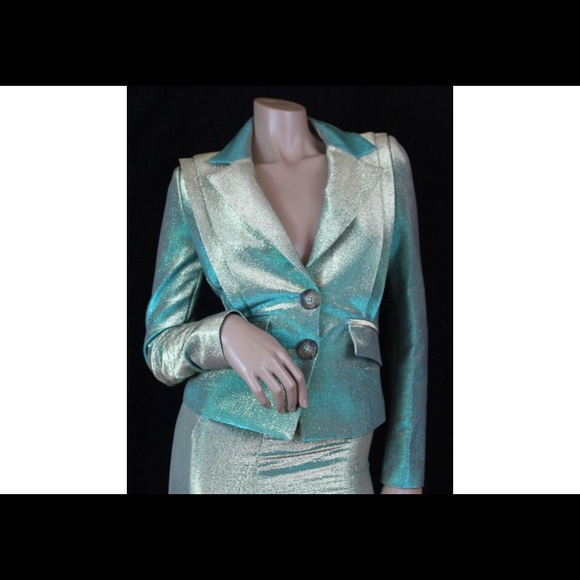 ❤️SOLD❤️ Vivienne Westwood Green Lurex SkirtSuit - Picture 4 of 6
